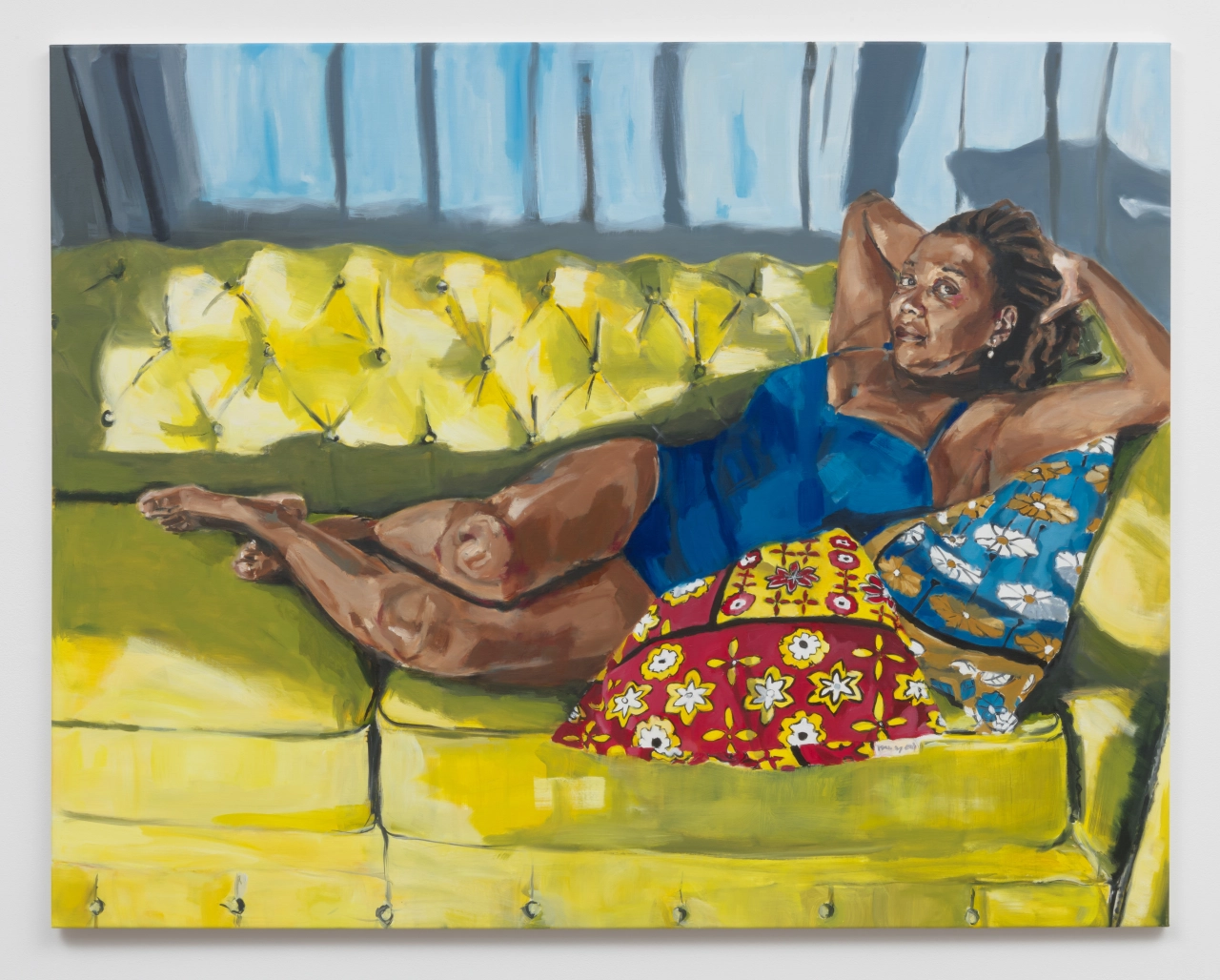 Wangari Mathenge Sundials and Sonnets, 2019 Oil on canvas 54 x 68 in (137.2 x 172.7 cm)