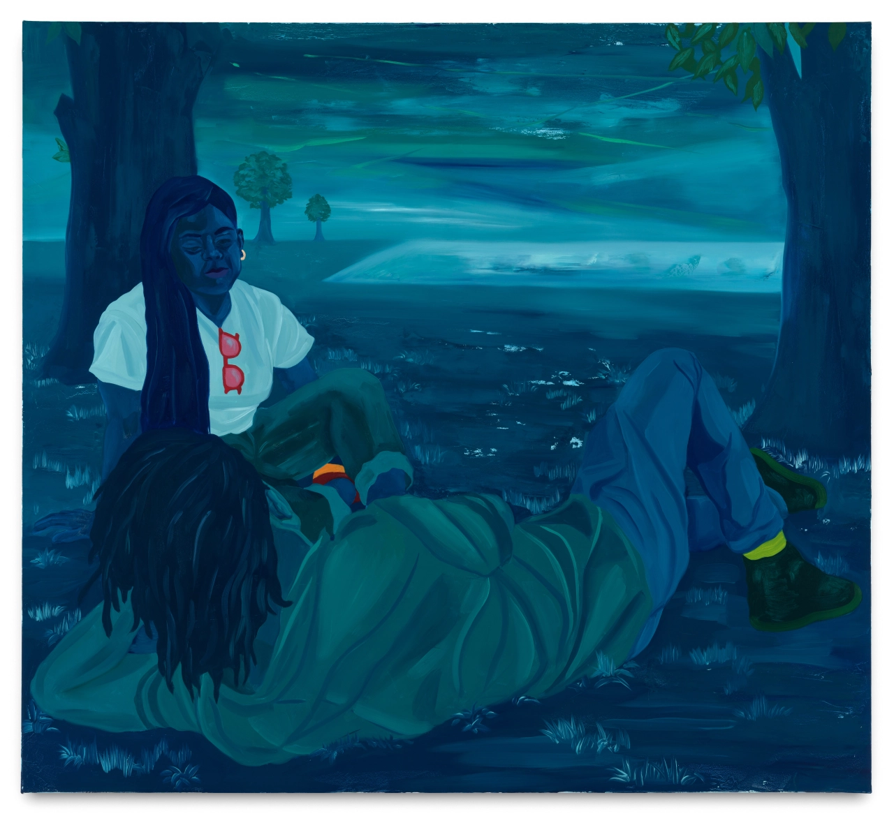 Blue Park Lovers, 2020 oil on canvas © Dominic Chambers