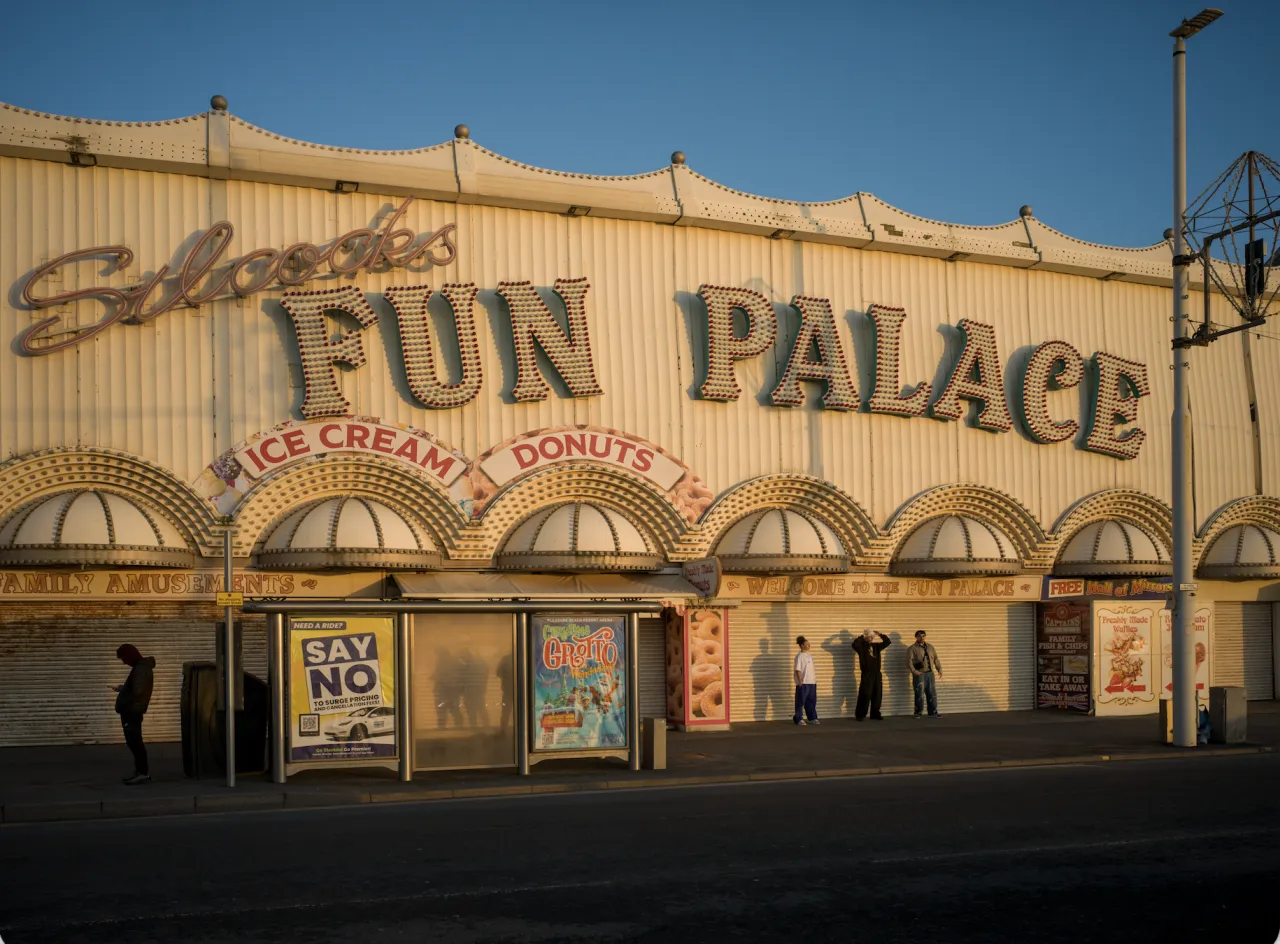 Blackpool fun palace Against the Tide, 2026. Photograph by Polly Braden
