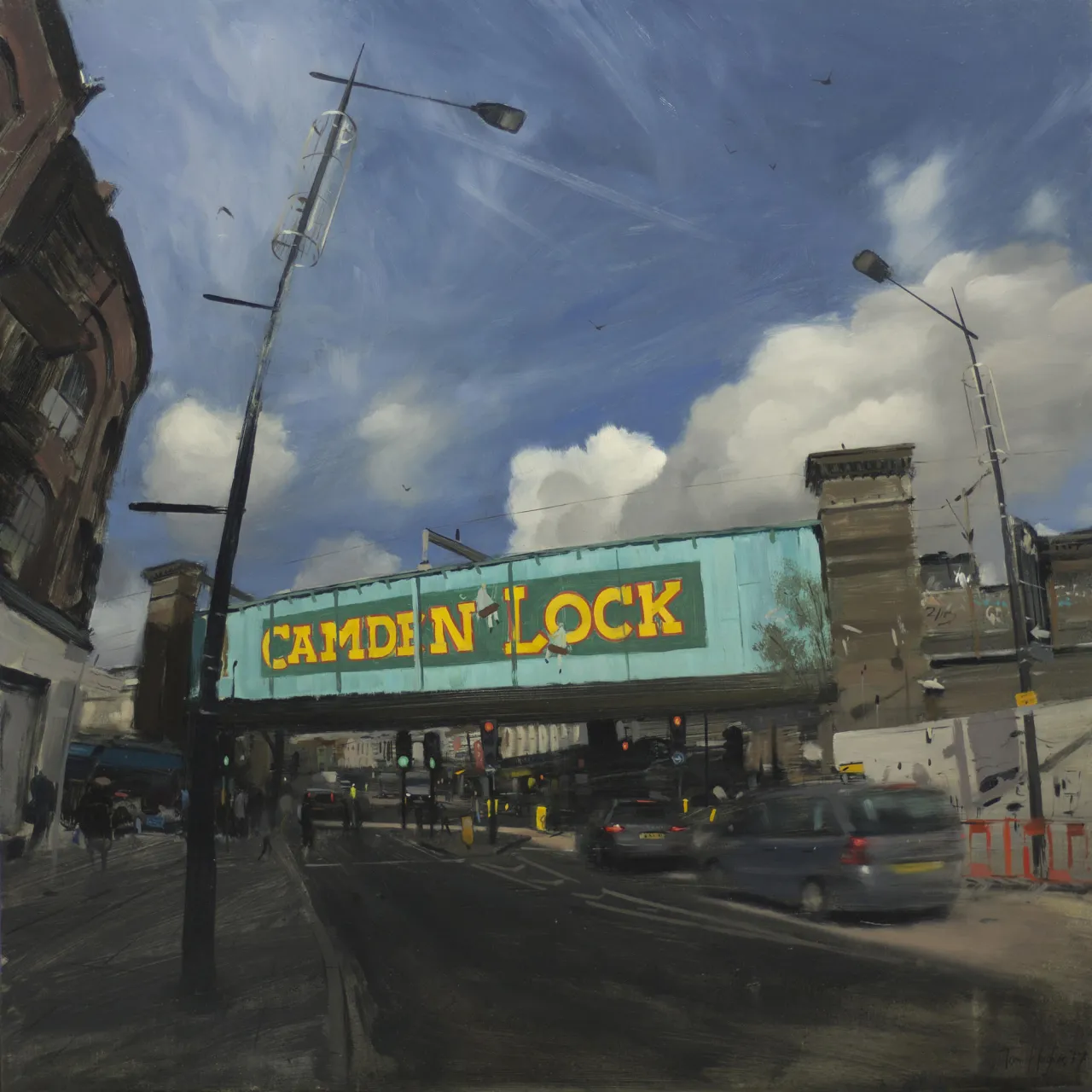Camden Lock Bridge with sunstreak © Tom Hughes