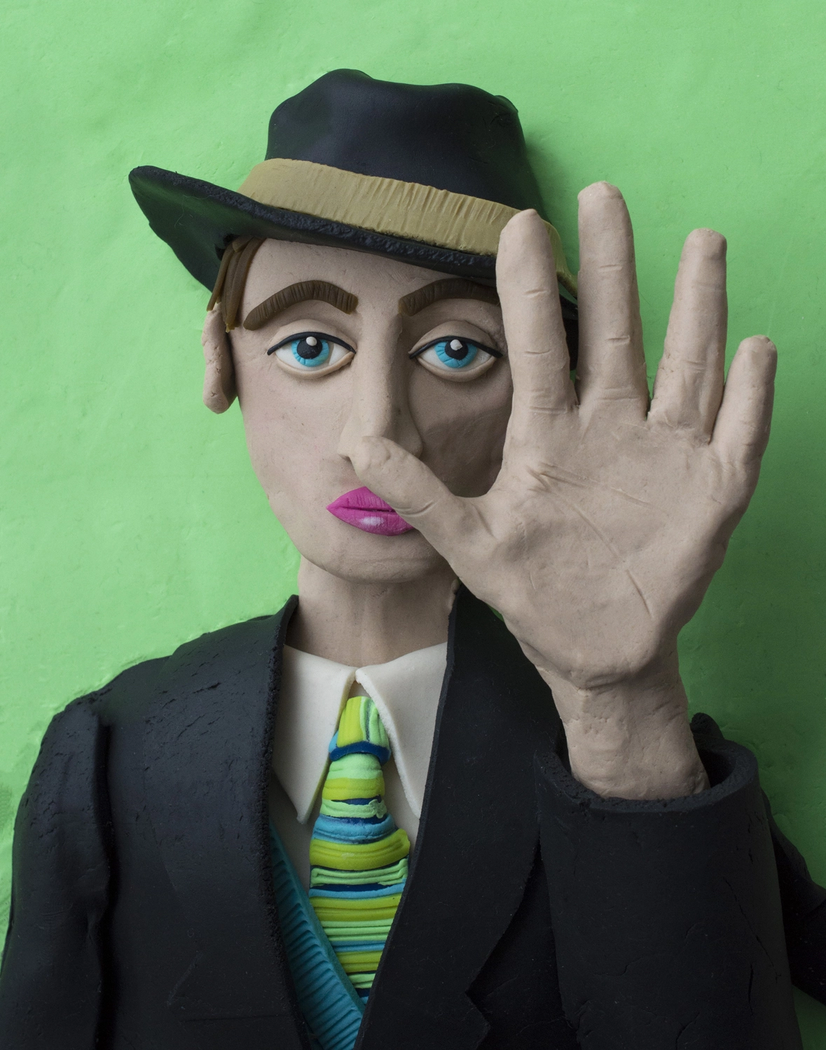 Original photograph: Paul Eluard, self-portrait in photomaton c. 1929 rendered in Play-Doh © Eleanor Macnair