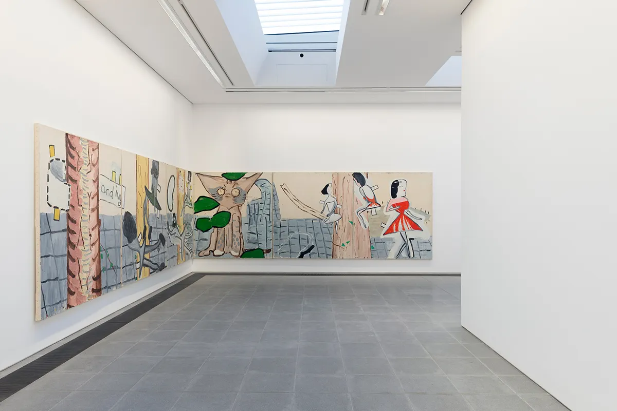 Rose Wylie, Installation view, 'Quack Quack' Serpentine Sackler Gallery, London (30 November 2017 – 11 February 2018) © 2017 Mike Din
