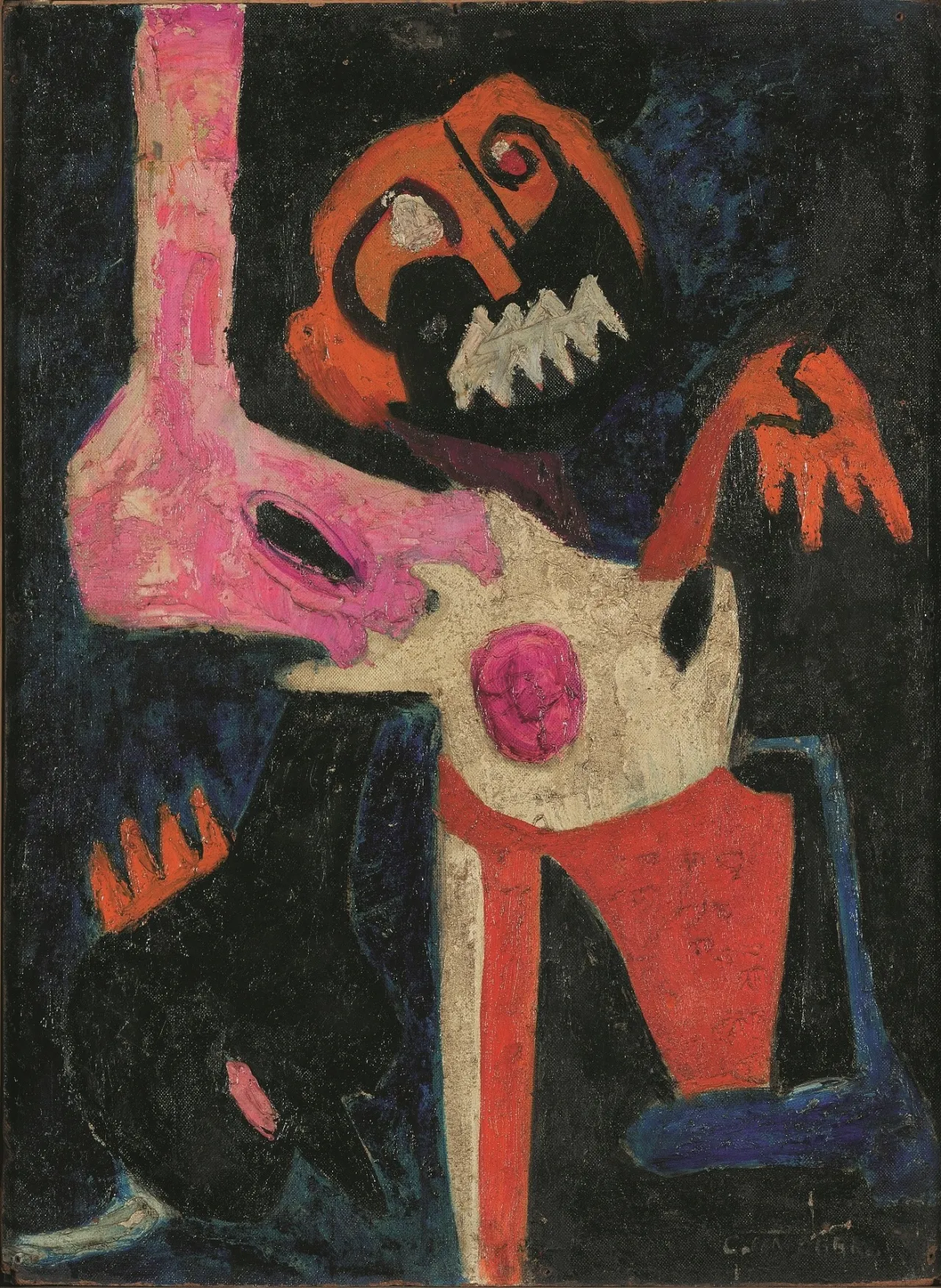 Colette Omogbai Agony, c. 1963 Oil on hardboard Iwalewahaus|DEVA, University of Bayreuth © Colette Omogbai
