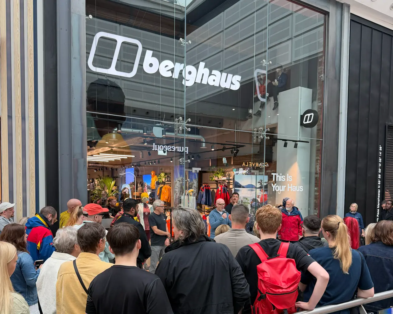 Outside the Berghaus store in Manchester's Arndale