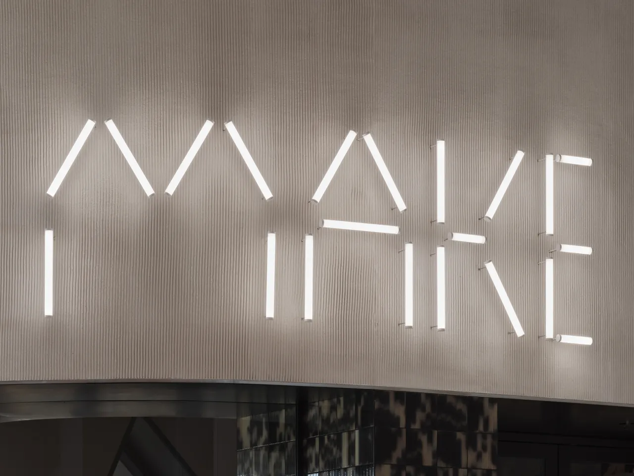 A stencil font made from LED strips.