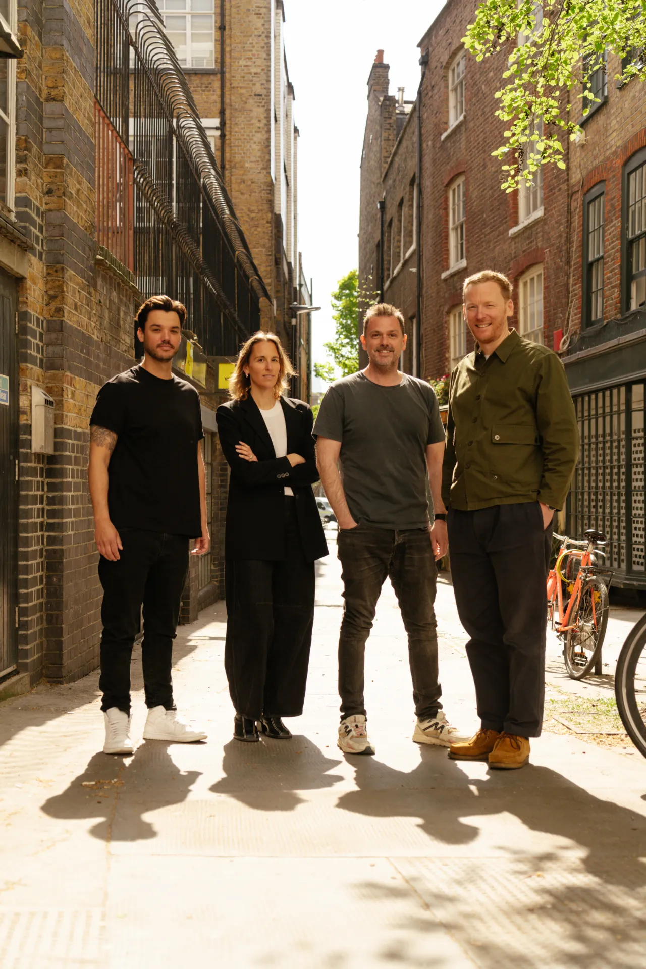 L-R Mike Gethin Creative Lead, Jade Fonteneau Business Lead, Justin Schoenmaker Creative Lead, Ben Phillips Strategy Partner, Akcelo London