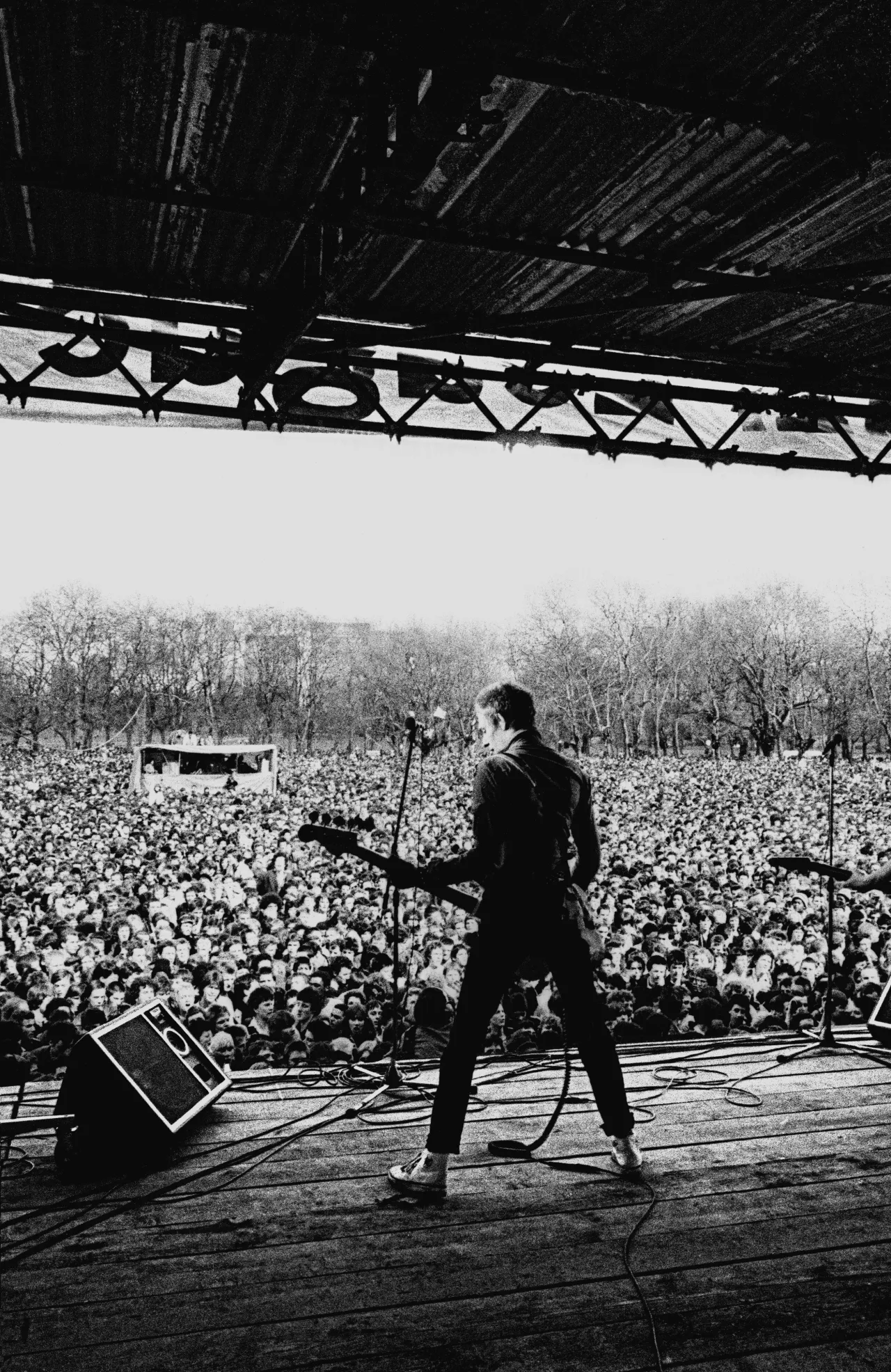 Paul Simonon, The Clash, Rock Against Racism / Anti Nazi League Carnival 1, Victoria Park, East London 30 April 1978. The Carnival line-up also included punk poet Patrick Fitzgerald, X-ray Spex, Steel Pulse and Tom Robinson Band