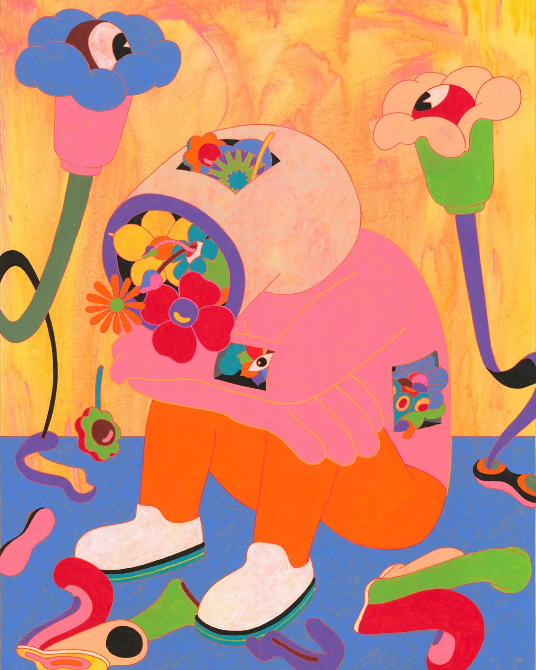 Summer Acrylic on Paper, 23.4 x 16.5", 2024 © MUR UG IAH