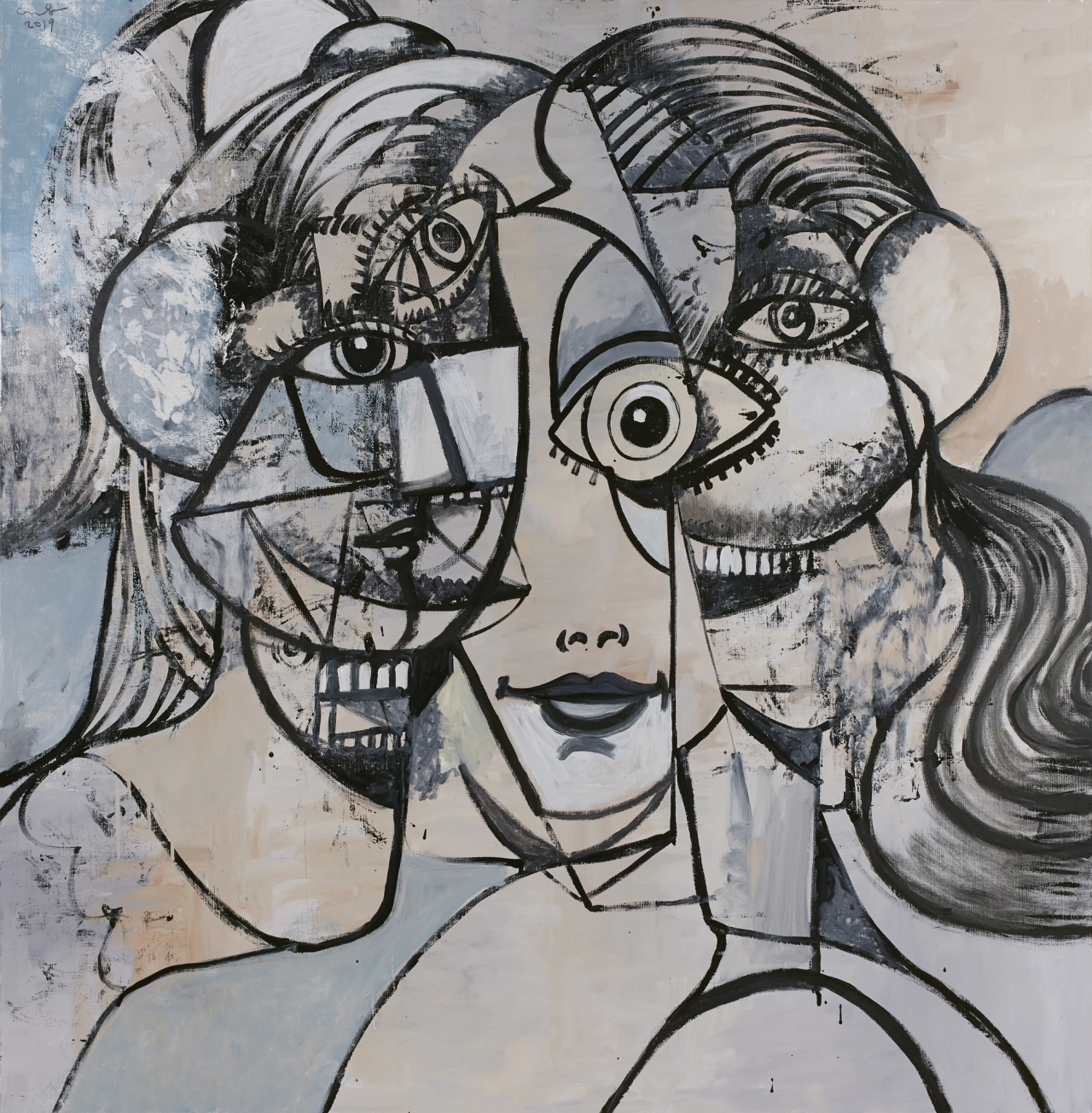 © George Condo Linear Portrait 1 2019