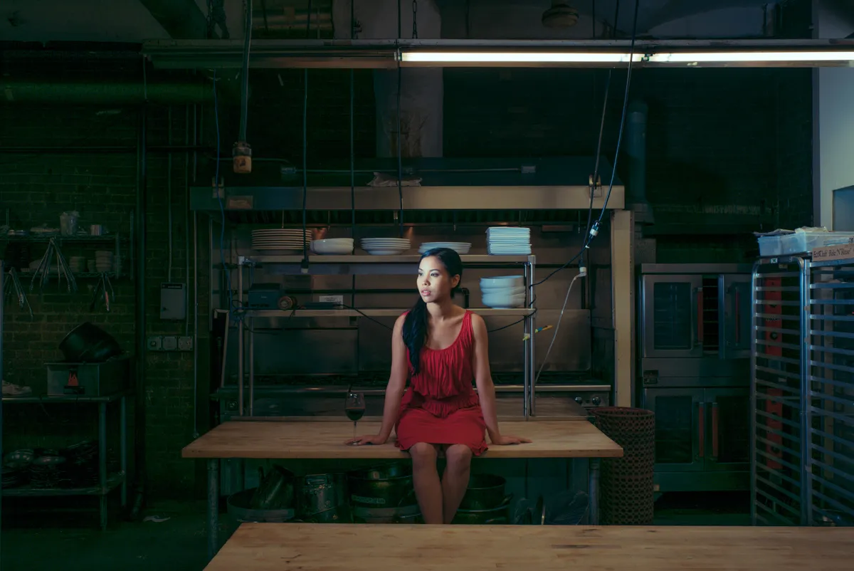 Michelle Vo, actress & waitress in a Chelsea Market restaurant
