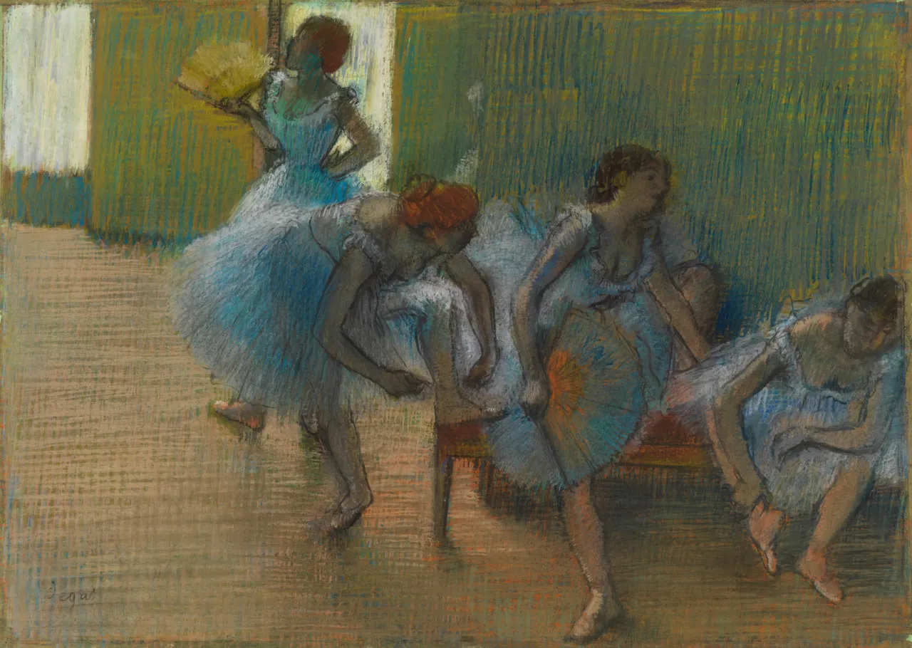 Hilaire-Germain-Edgar Degas Dancers on a Bench about 1898 Pastel on tracing paper 54.8 × 76 cm Glasgow Museums: Art Gallery & Museums, Kelvingrove (2441) © CSG CIC Glasgow Museums Collection