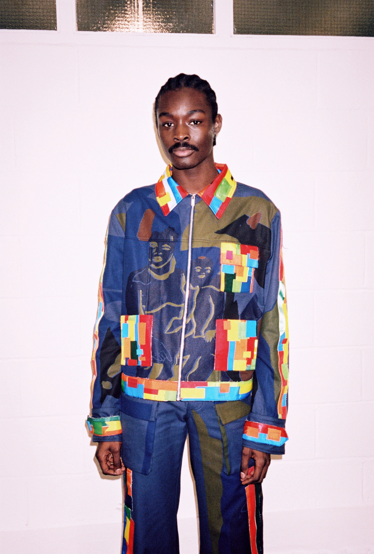 AW20 LookBook from No Recourse to Public Funds collection. The Toy Waste Jacket using off-cuts from top production. Photography by Amber Dixon