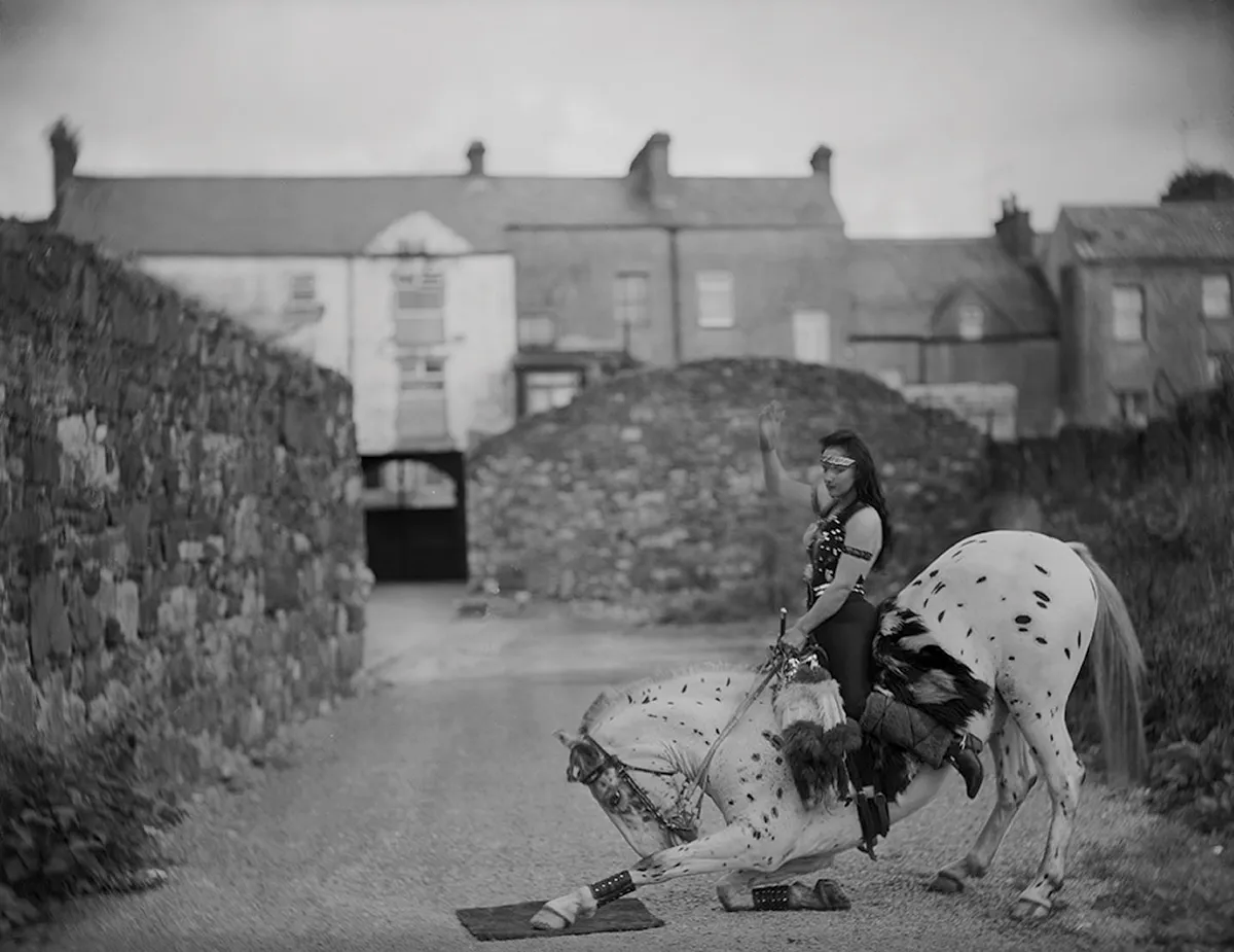Caroline Gerbola on Conchita Fossett Brothers Tralee Ireland 1986. © Peter Lavery