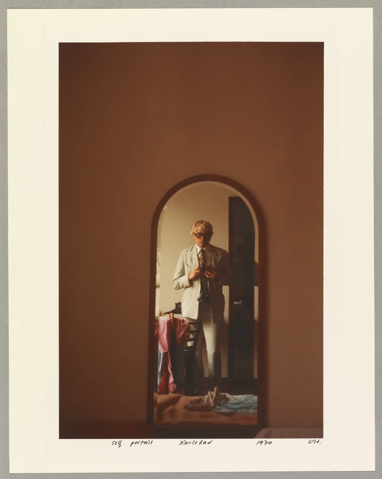 David Hockney "Self Portrait, Karlsbad 1970" Chromogenic Print 14 x 11 1/4" © David Hockney Photo credit: Richard Schmidt