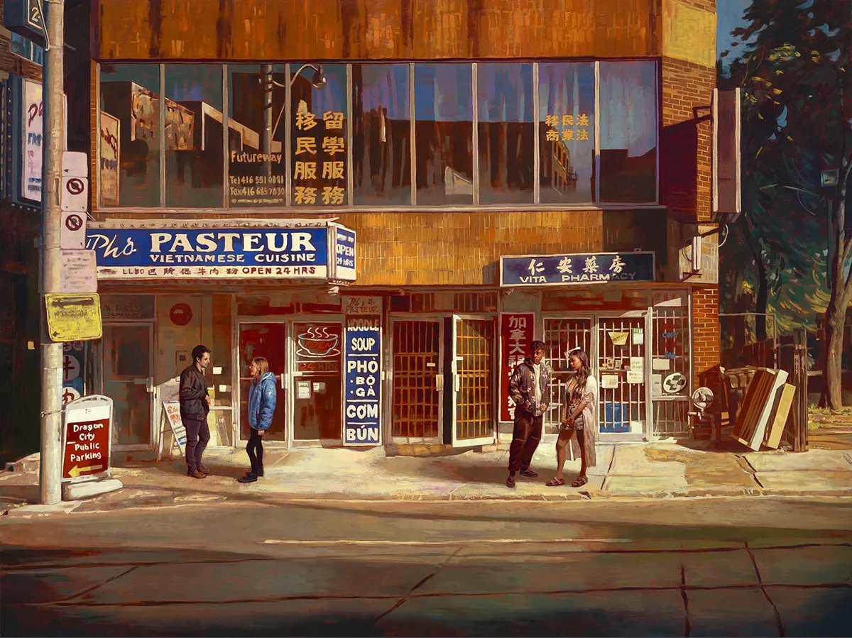 Meeting Place, 2017, acrylic and oil on linen, 72 x 96 in. Courtesy of Nicholas Metivier Gallery.