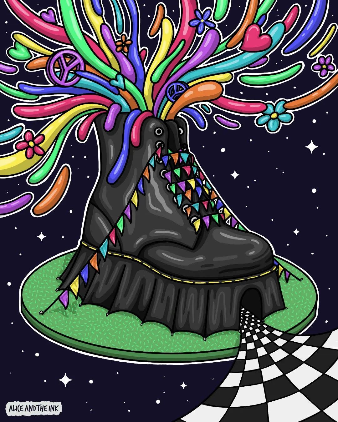 Dr. Martens DM’s Challenge for July, themed Festival. Awarded with a new pair of shoes.