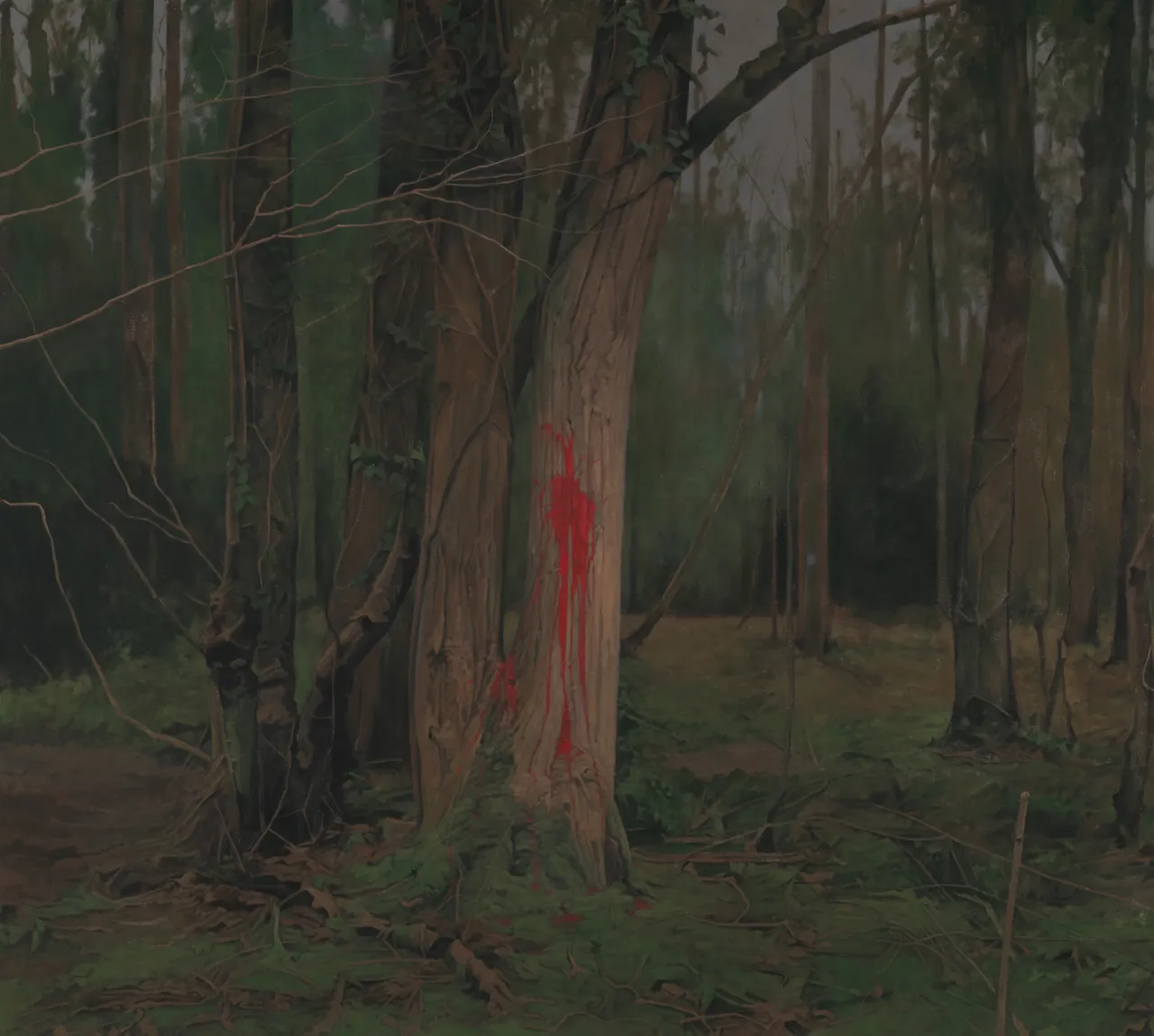 George Shaw, Every Brush Stroke is Torn Out of My Body, 2015-2016, Enamel on canvas, 178.5 × 198 cm. Credit: © Courtesy: The Artist and Wilkinson Gallery, London