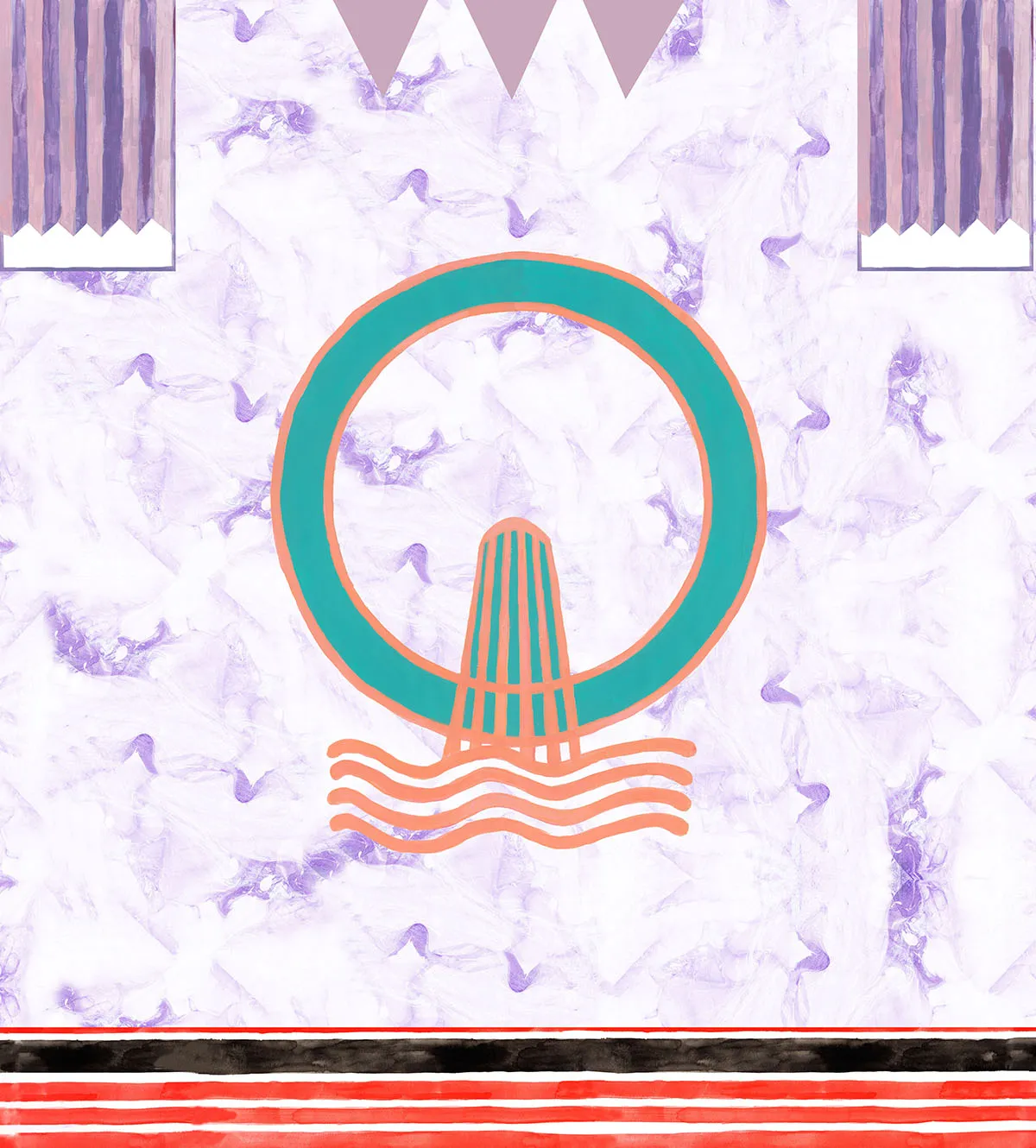 Jenny Steele, Not so Nautical A Divide Purple (detail), digital print on vinyl banner, 2017