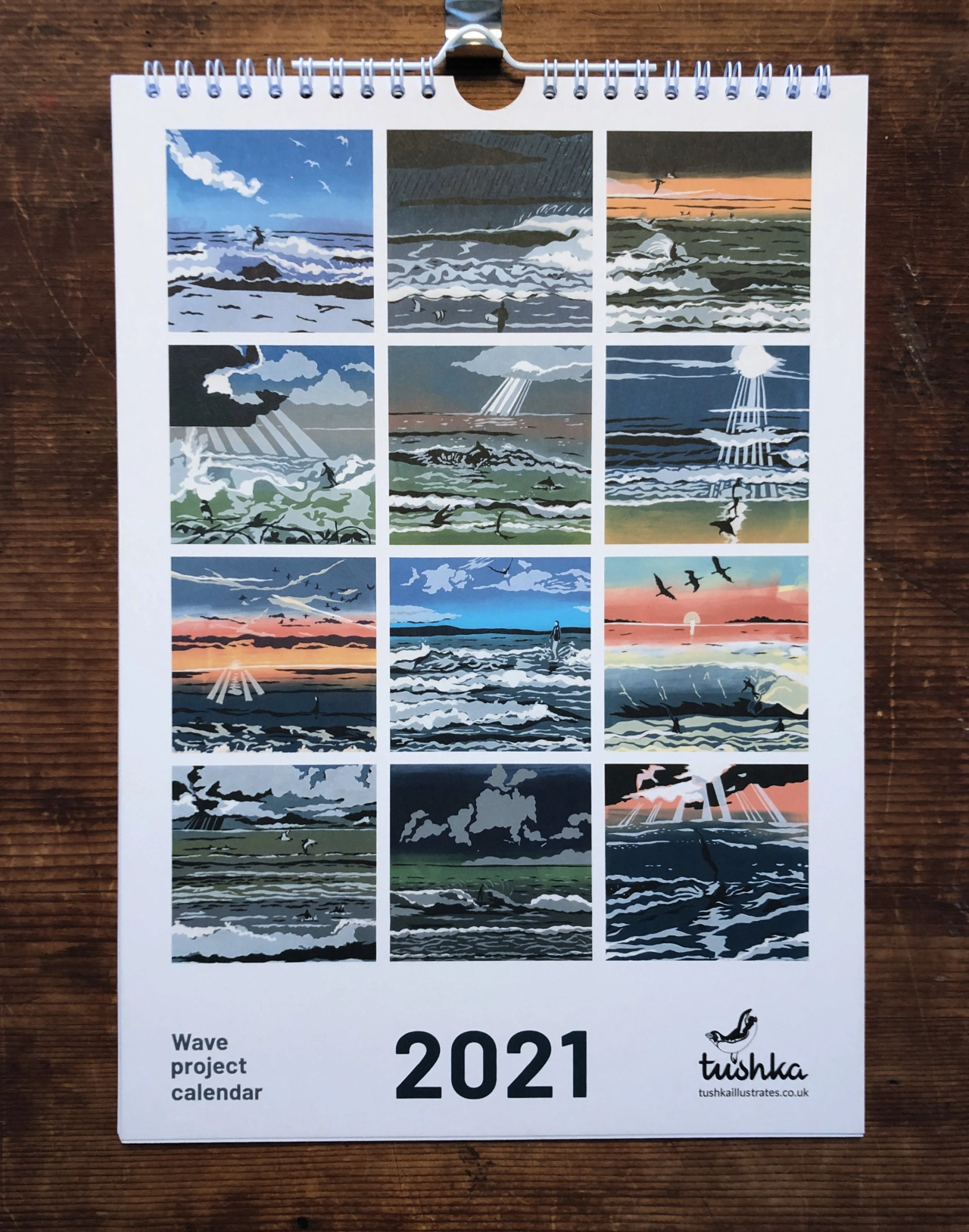 Wave Project calendar by Chrissy Mouncey