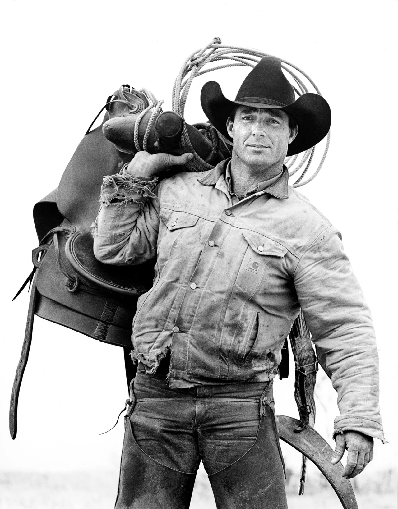 Laura Wilson, Donny Baize, Cowboy, J.R. Green Cattle Company Shackelford County Texas, March 18, 1997