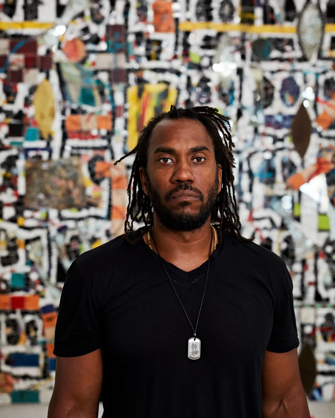 Rashid Johnson in the studio  2020  © Rashid Johnson  Courtesy the artist and Hauser & Wirth  Photo: Axel Dupeux