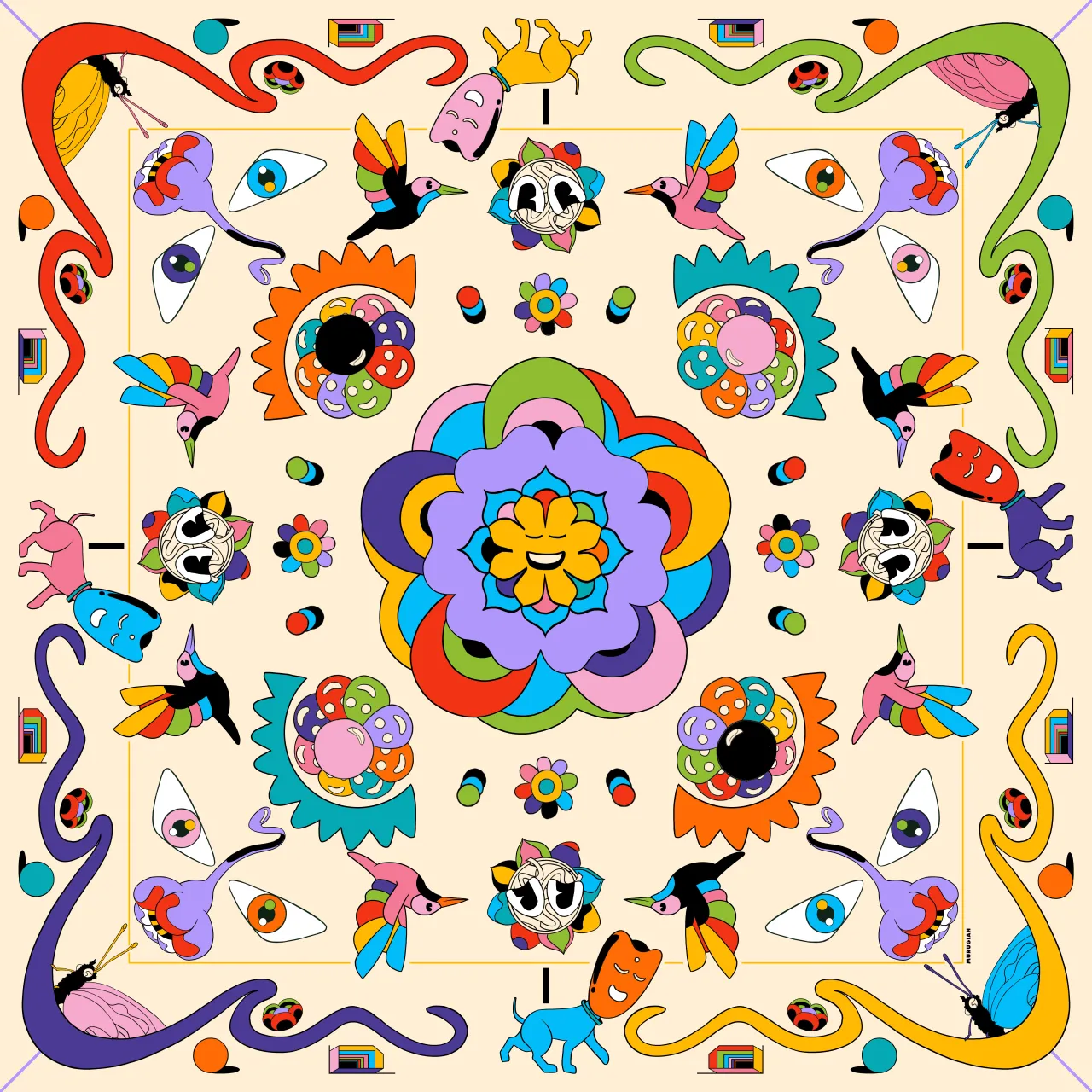 Garden Party 36 X 36", 2022@ MURUGIAH