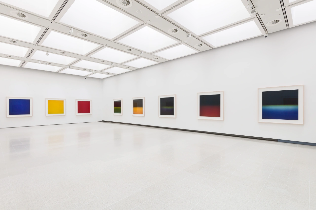 Installation view of Hiroshi Sugimoto, Opticks series. Gelatin silver print. Photo: Mark Blower. Courtesy the artist and the Hayward Gallery.