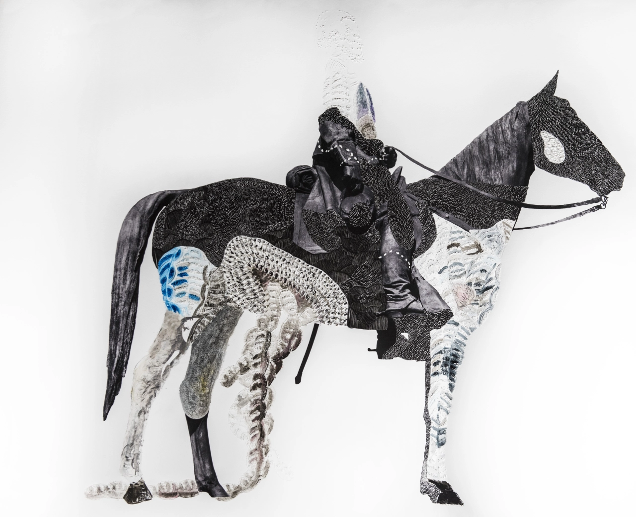 Nate Lewis Probing the Land IV (2020) 44 x 60 in. Hand-sculpted inkjet print, ink, graphite, frottage Courtesy of the artist and Fridman Gallery