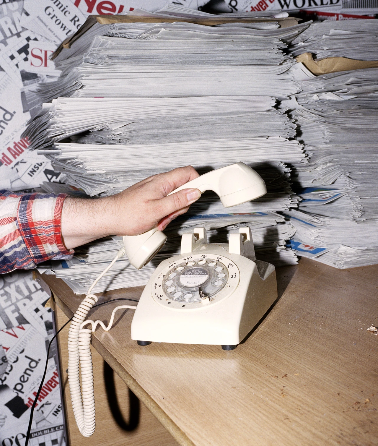 “The ring of this phone was the only sound that wouldn’t make Julian jump off his chair” Tony Flatman, Abertillery. © Sebastian Bruno