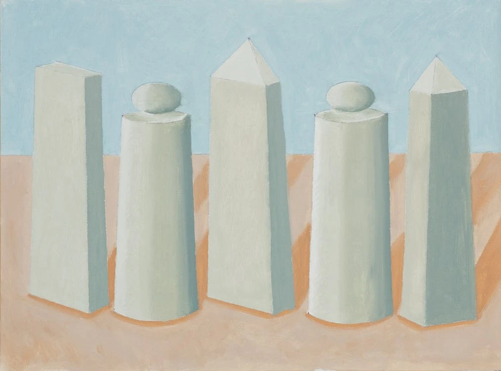 Green Figures in a Landscape, oil on linen over board in artist's frame, 2020 © Paul Gervais