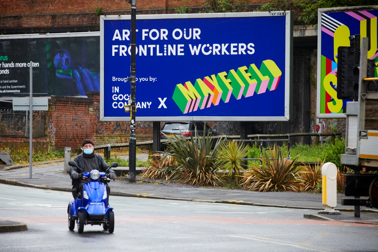 Manchester Billboards designed by British artist and designer, Morag Myerscough.  Photographed by Mark Waugh