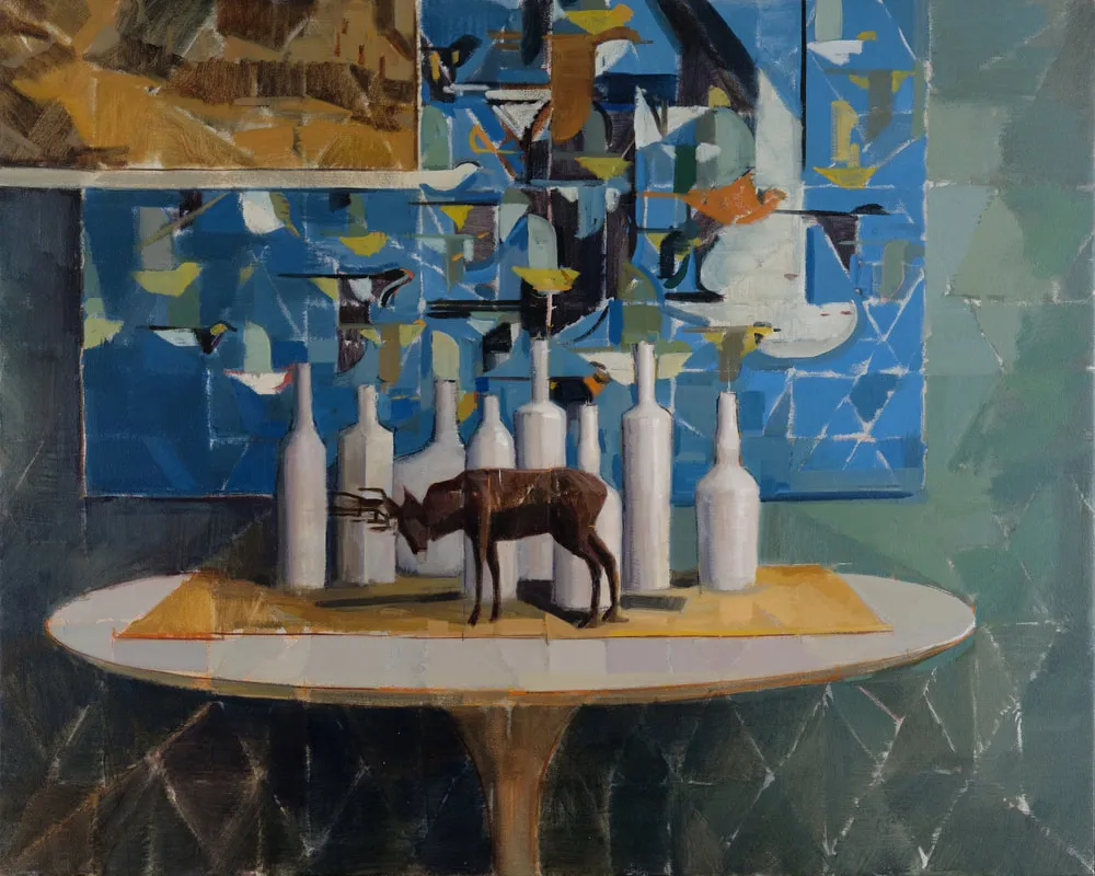 Blue Harper, Oil on Canvas, 24"X30" © Hiroshi Sato