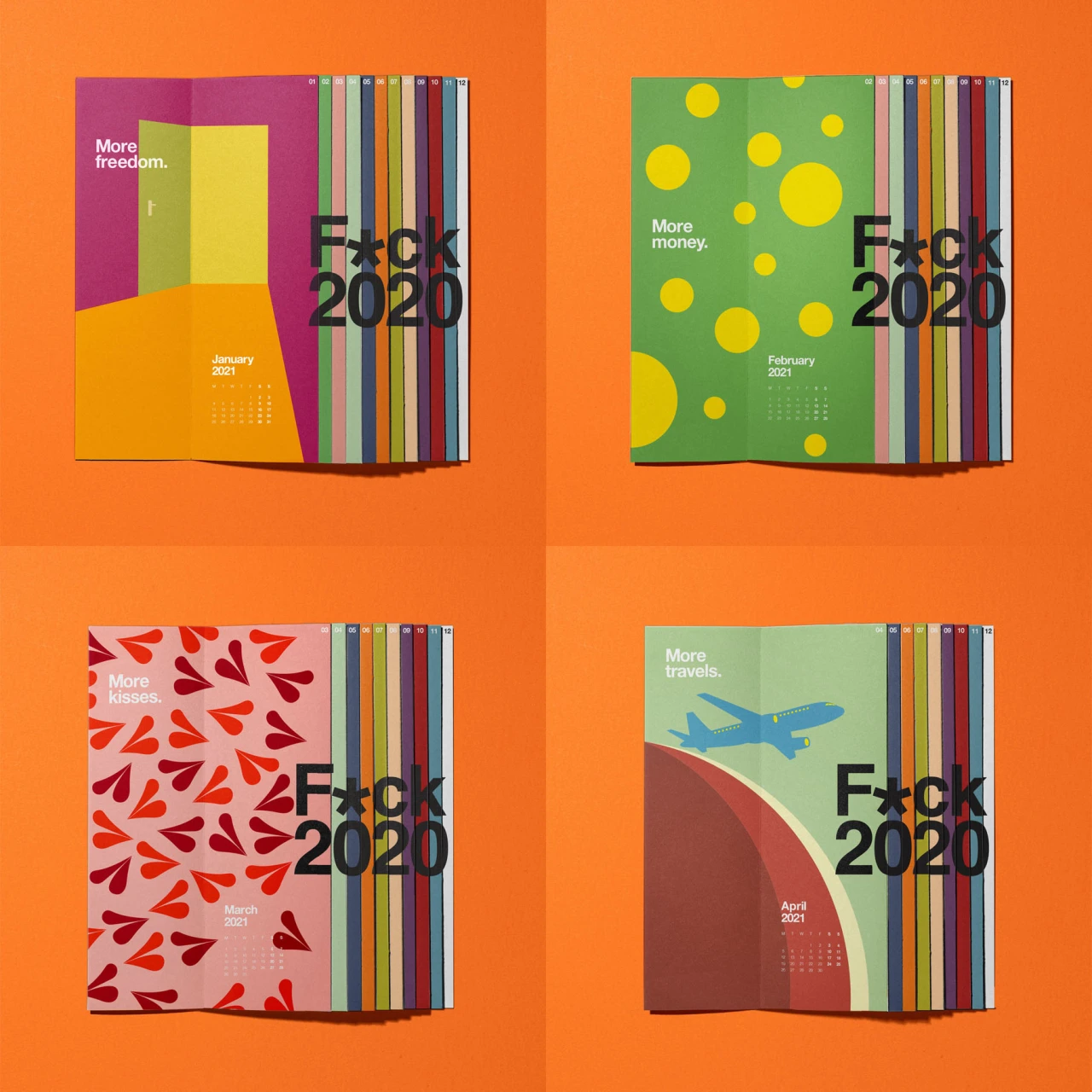 Fck 2020 Calendar by Lateral Creative Hub, winner in the Graphics, Illustration and Visual Communication Design Category, 2020-2021.