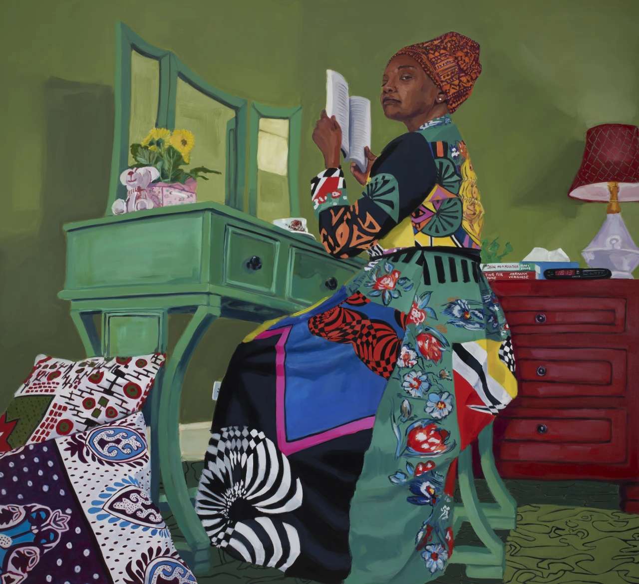 The Ascendents XVI, 2021, oil on canvas. Courtesy the artist and Pippy Houldsworth Gallery, London. © Wangari Mathenge 2021 Photo: Brian Griffin