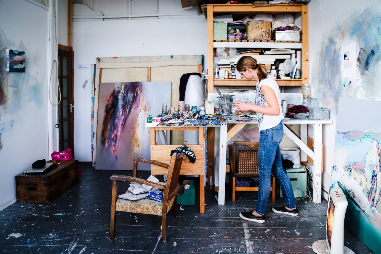 Elaine Jones in her studio