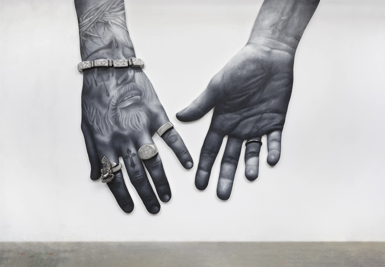 Chloe Chiasson, The Eyes of Texas, 2022. Oil, foam, canvas on shaped panel. 101 x 128 x 6 inches, 256.5 x 325 x 15 cm. Photo: Thomas Mueller