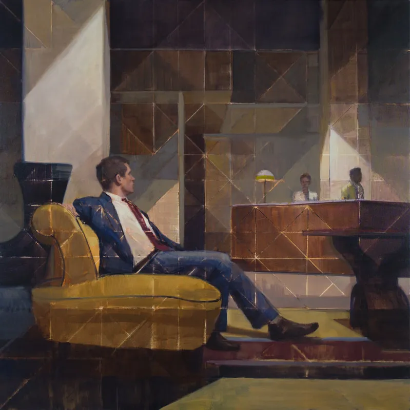 Lobby, Oil on Canvas 48"X48" © Hiroshi Sato