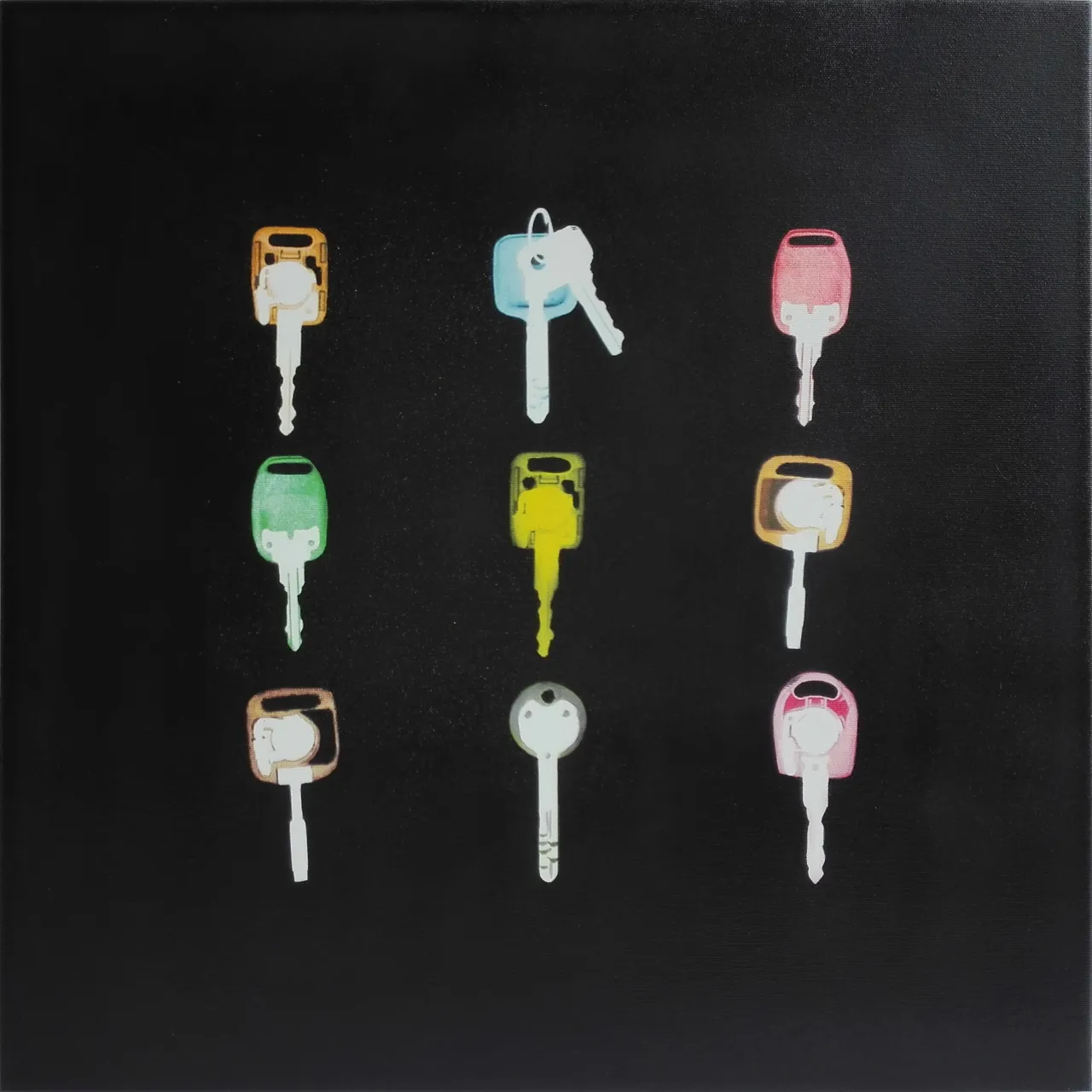 Anima del Quotidiano 9 Passepartout, 2017 Alcohol on pigmented canvas.  50 x 50 cm (19.7 x 19.7 in)