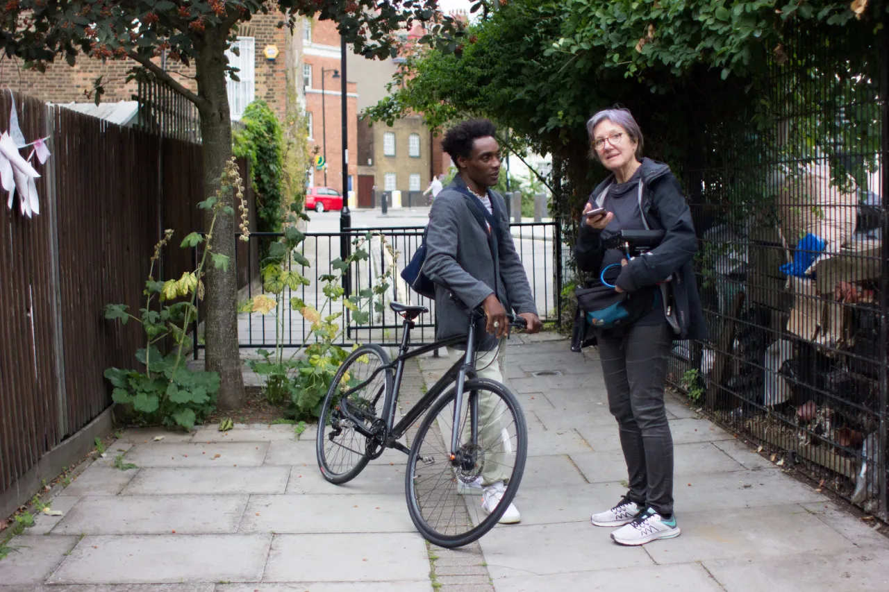 Penny  Woolcock,  Behind  the  scenes  photofrom  When  the  Same  Road  is  a  Different  Road(2018).  Photo  by  Ravi  Lloyd.Image  courtesy  the  artist.