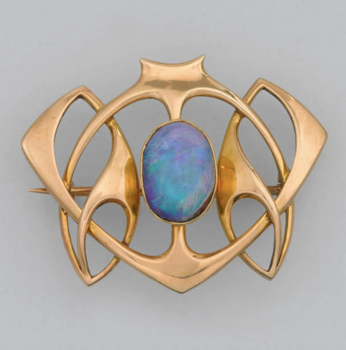 Liberty Cymric Gold Brooch with Single Opal, 1900-1904