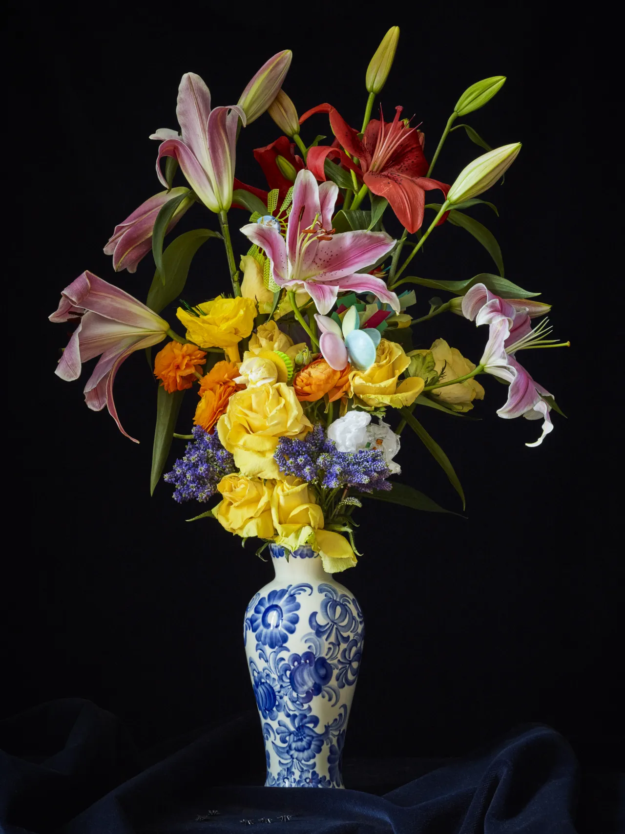 Josef Fischnaller, Lillies & Roses, 2019, C-Print, aluminium dibond and acrylic, 120x90cm © the artist, courtesy of Cadogan Contemporary