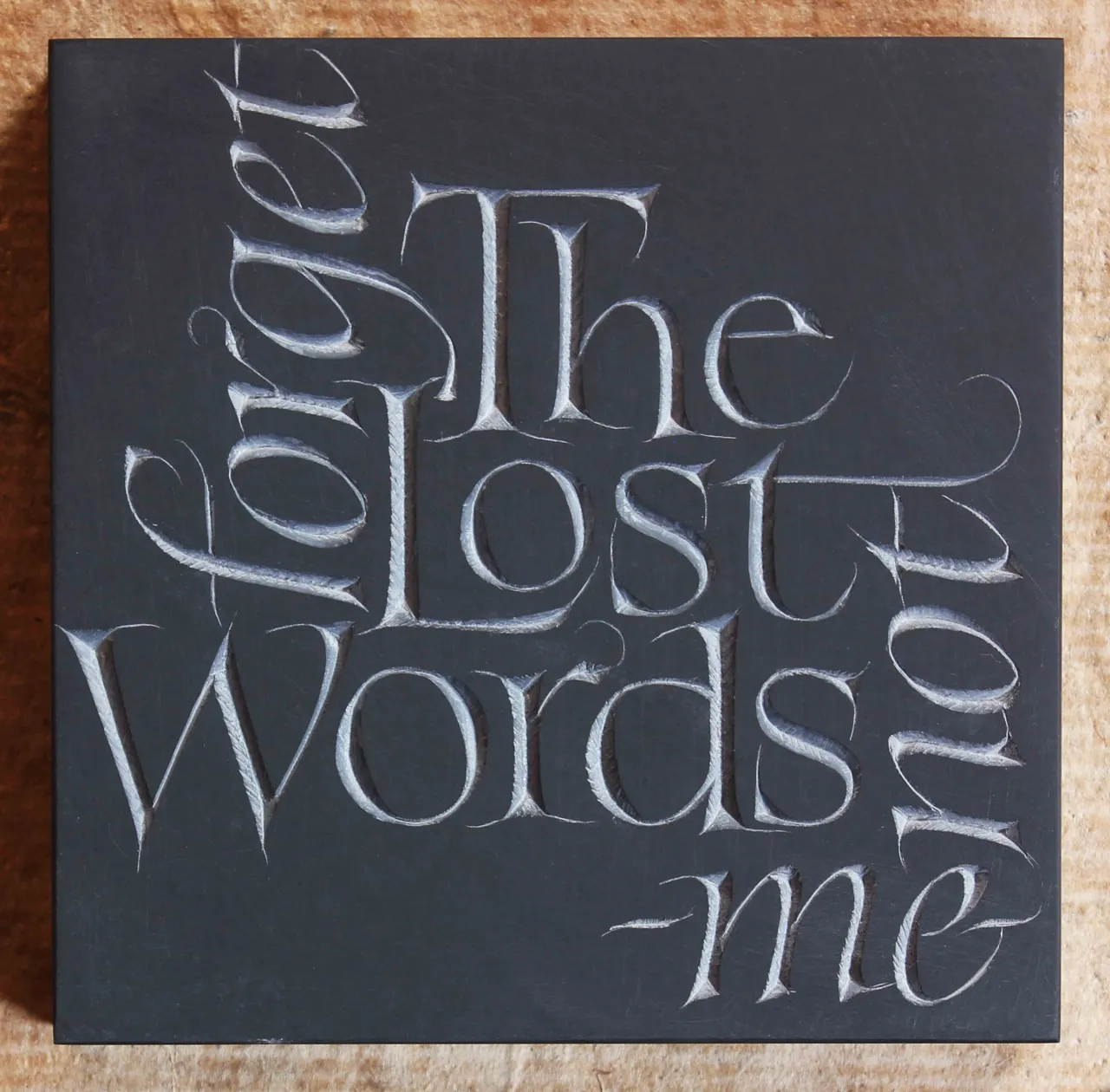 The Lost Words title stone, Mark Brooks
