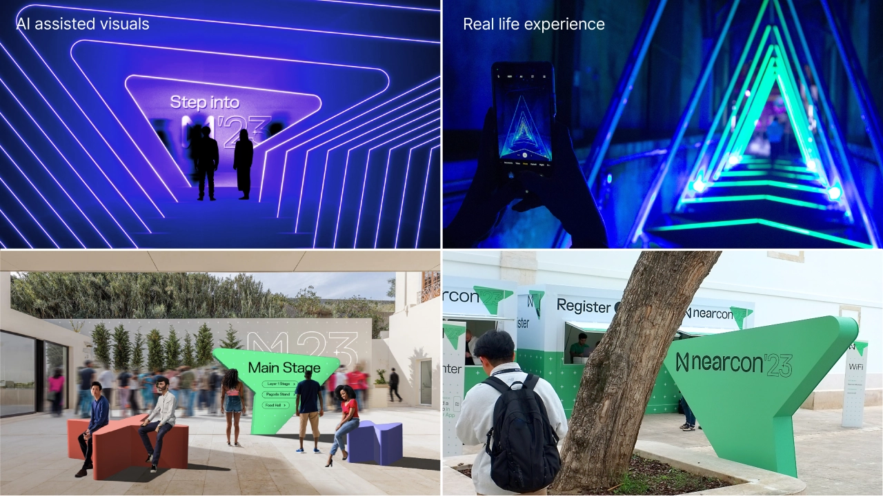 AI inspiration and final imagery for Fold7's work with Near
