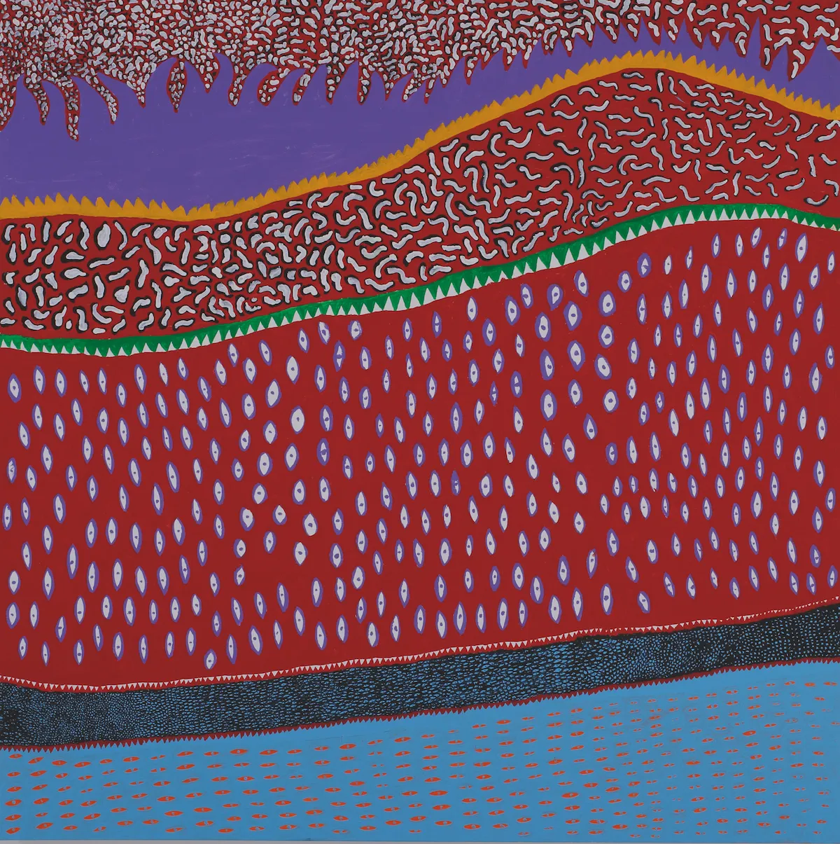 Yayoi Kusama, Lights Of The Heart, 2016, acrylic on canvas, 194 x 194 cm. Picture credit: artwork © Yayoi Kusama (page 181)
