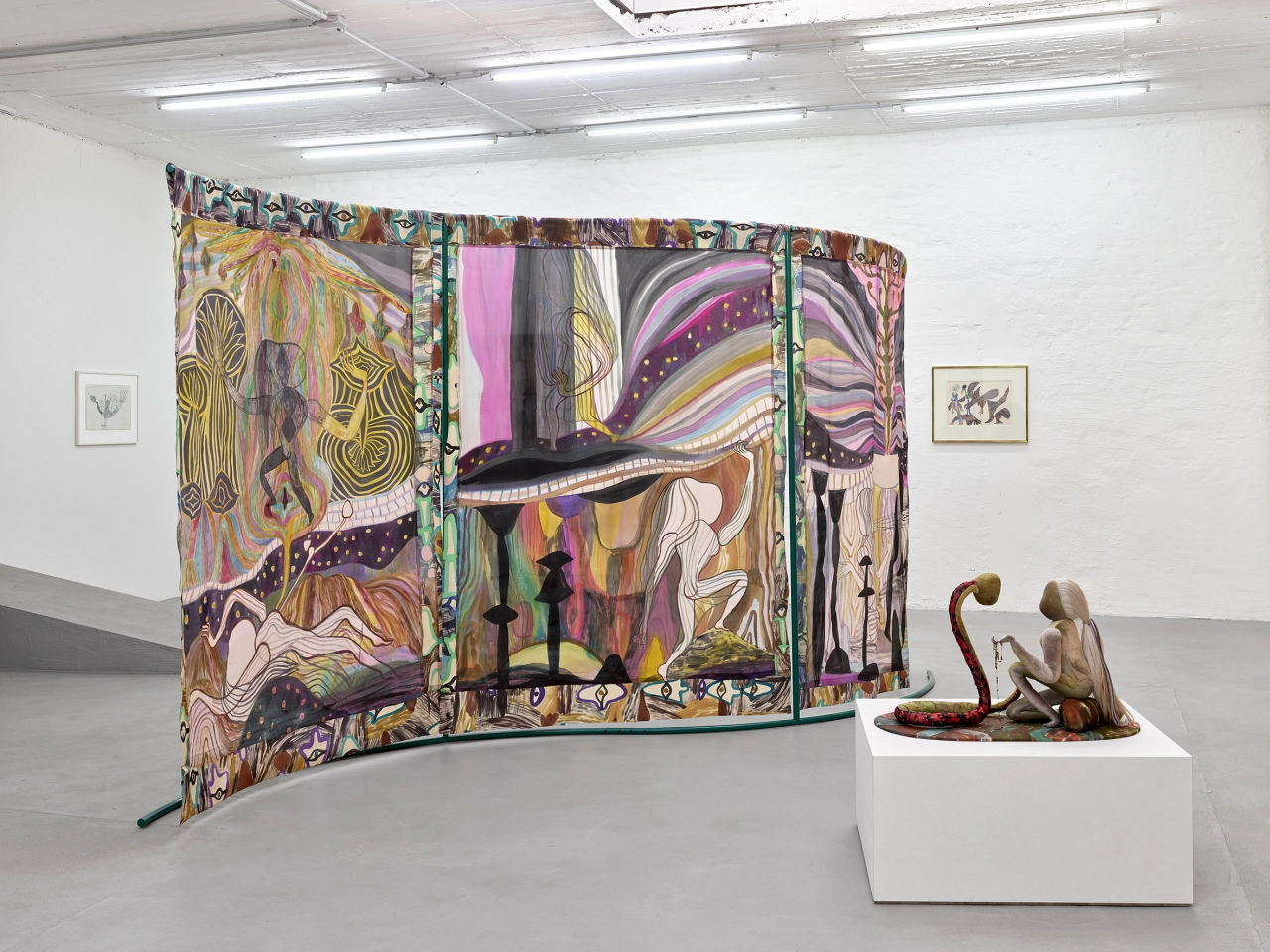 Emma Talbot Installation view from Emma/Ursula 2020 Petra Rinck Galerie, Düsseldorf Photo: Achim Kukulies
