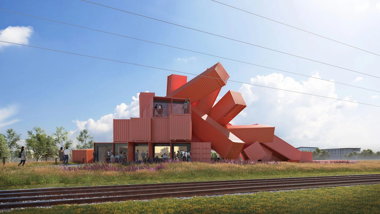 Shipping containers are a recurring image in David's portflio