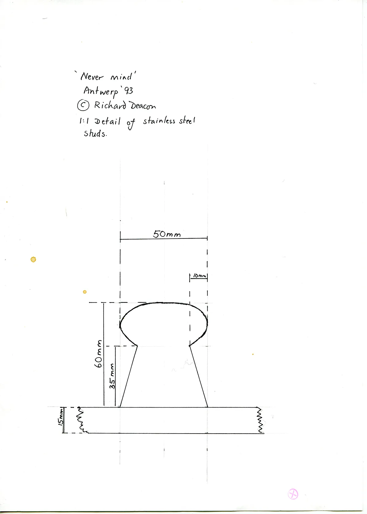 Preparatory drawings, copyright and courtesy of Richard Deacon