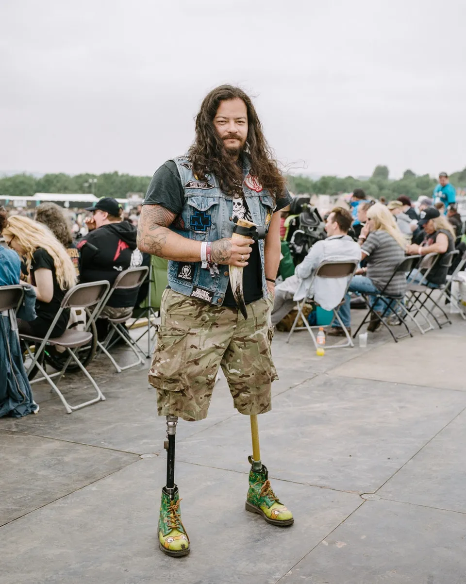 Anthony, Donington Park, Leicestershire © Danny North. "Anthony is a Paralympian swimmer. I photographed him at Download Festival for a long-term project about heavy metal fans with disabilities. I wanted to research the connection between the music and how it unites and empowers its followers."