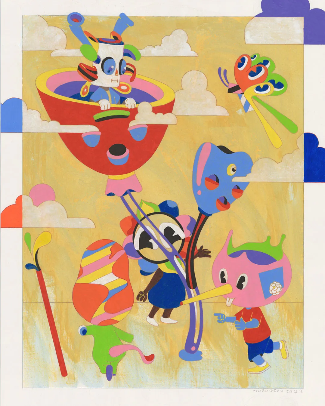 Dissociation Acrylic on 230gm Paper, 23.4 X 16.5", 2023@ MURUGIAH