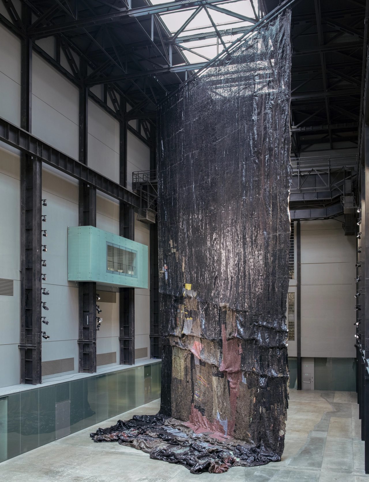 Hyundai Commission: El Anatsui: Behind the Red Moon , Installation View, Photo © Tate (Joe Humphrys)